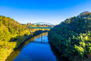 印旛捷水路 山田橋（手前）と市井橋（奥）	