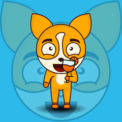 Cat carrying juice drink created in the style of cartoon character. suitable for summer illustration, prints design, children book, children t shirt etc. design template vector