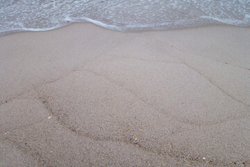 wet beach sand from ocean waves