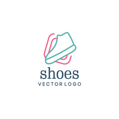 Illustration vector graphic of shoes logo. shoe icon. Pastel color style. Design inspiration. Fit to your Business or Company