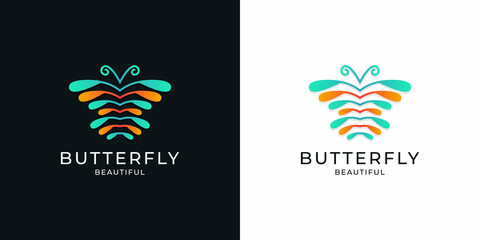 Beautiful butterfly logo design