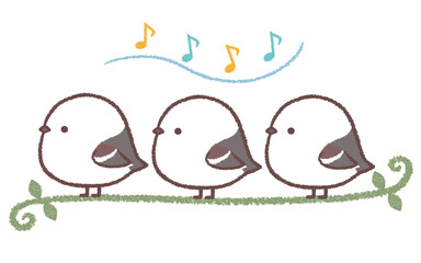 シマエナガの音符のライン