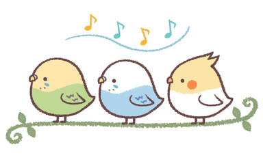 インコと音符のライン