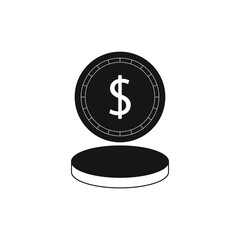 Coins icon design isolated on white background. Vector illustration