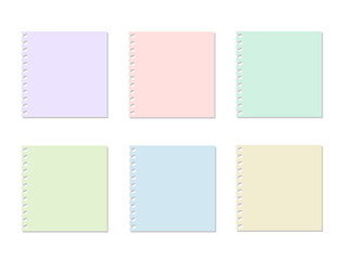 イラスト素材：カラフルなノート・メモセット