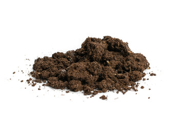 Fototapeta na wymiar Fertilized Dry Dirt Isolated, Dried Ground, Manure Soil