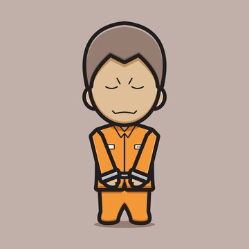 orange prisoner cartoon character standing clip art preview