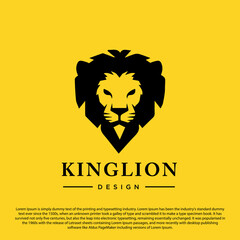 Lion head logo vector illustration, emblem design.
