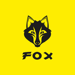 Fototapeta premium Fierce black wolf head logo