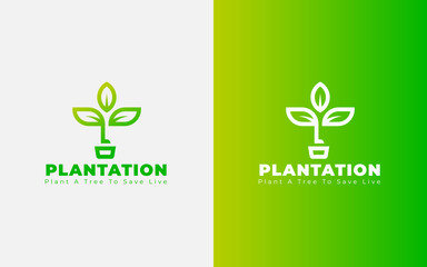 Tree Plantation Logo Design, Bio Plant, Biology Logo, Ecology Nature Element Vector, Tree Leaf Logo.