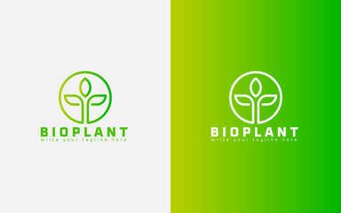 Bio Plant Logo Design, Biology, Eco, Vector Minimal Icon.