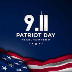 Patriot Day Background Design. Vector Illustration. - obrazy, fototapety, plakaty