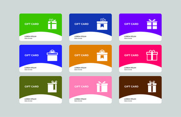 set of gift card element. free voucher for shop or business