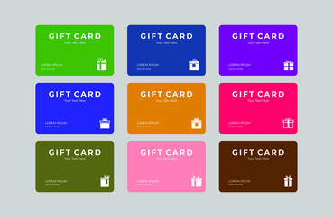set of gift card element. free voucher for shop or business