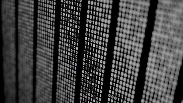 Byte Rows Running on Black Background