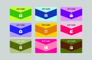 set of gift card element. free voucher for shop or business