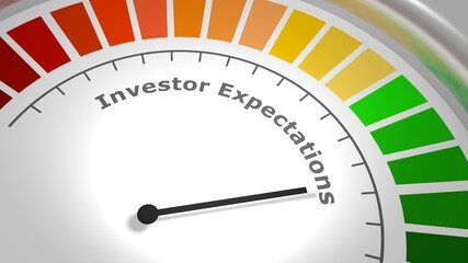 Abstract measuring device panel of investor expectations