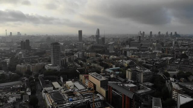 Cloudy day in south london aerial shot