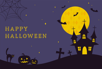 vector background with halloween illustrations for banners, cards, flyers, social media wallpapers, etc.