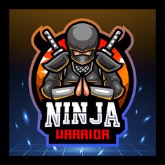 Ninja warrior mascot. esport logo design
