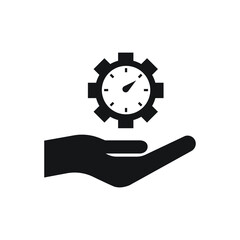 Efficiency on hand icon design isolated on white background. Vector illustration