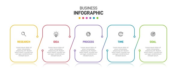 Infographic design with icons and 5 options or steps. Thin line vector. Infographics business concept. Can be used for info graphics, flow charts, presentations, web sites, banners, printed materials.