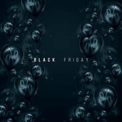 Magazine style modern design, Black Friday banner. Social network promotion, Discounts price drop poster. 3d illustration 3d render copy space.