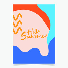 Abstract colorful liquid summer modern cover design, abstract fluid wavy texture background, flyer, poster, placard