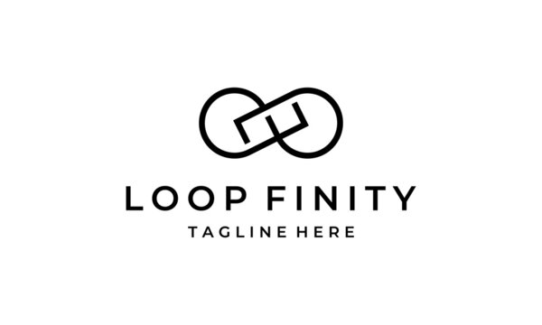 Infinity Infinite Loop Mobius Motion Limitless with Initial Letter LF FL Logo Design Inspiration
