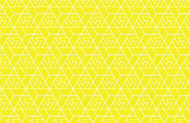 The geometric pattern with lines. Seamless vector background. White and yellow texture. Graphic modern pattern. Simple lattice graphic design