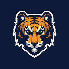 Tiger logo mascot design vector with modern illustration concept style. Tiger head illustration for esport