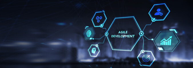 Business, Technology, Internet and network concept. Agile Software Development.
