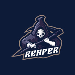 Reaper logo mascot design vector with modern illustration concept style. Reaper illustration for esport team.