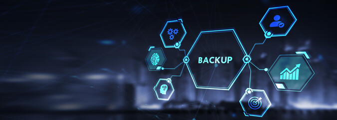 Business, Technology, Internet and network concept. Backup storage data internet technology.