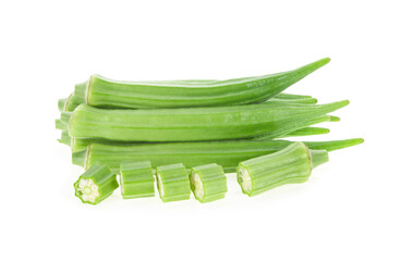 Okra isolated on white background