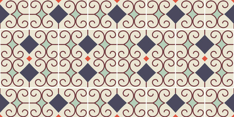 Islamic pattern background. Seamless geometric tile colorful pattern.