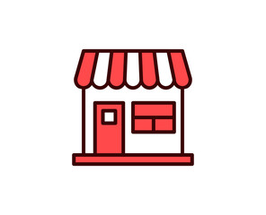 Shop line icon. Vector symbol in trendy flat style on white background. Commerce sing for design.