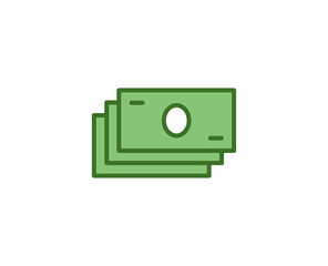 Line dollar icon isolated 
