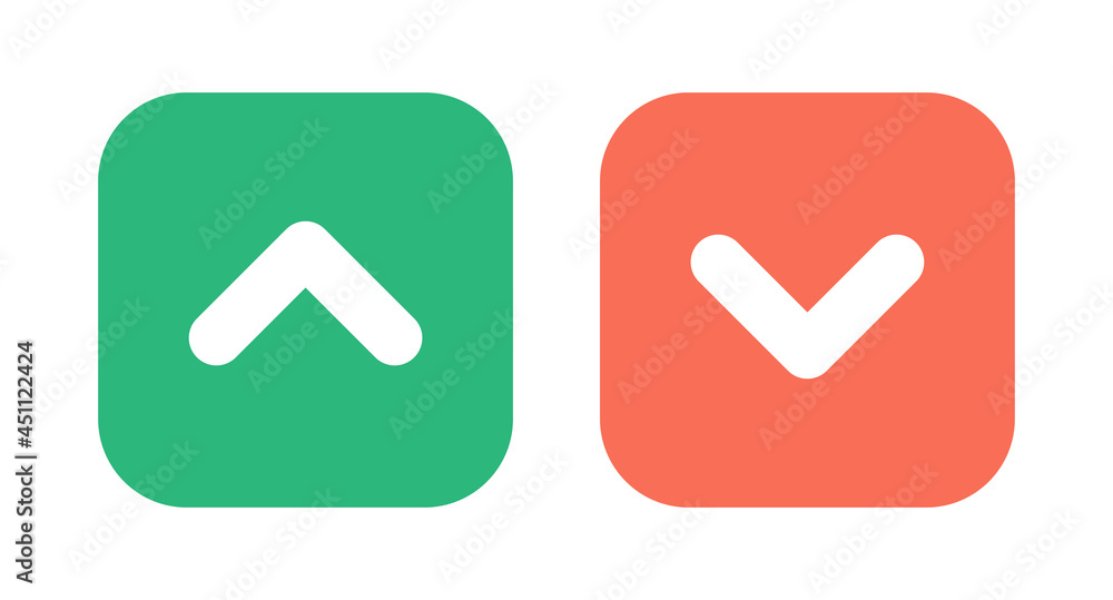Poster Arrow up and down on button icon.