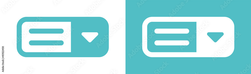 Aufkleber menu icon with arrow drop down.