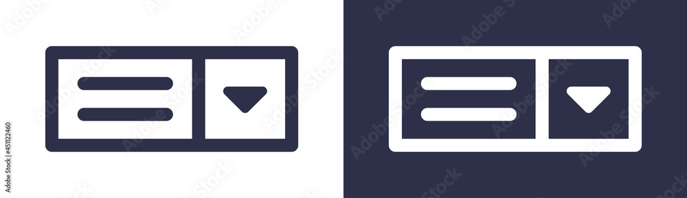Aufkleber drop menu button icon. menu icon