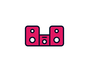 Soundspeaker flat icon. Single high quality outline symbol for web design or mobile app.  Holidays thin line signs for design logo, visit card, etc. Outline pictogram EPS10