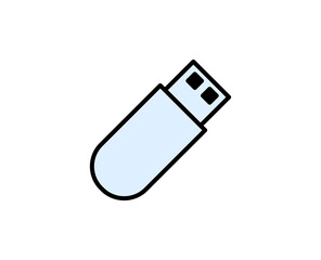 USB line icon. Vector symbol in trendy flat style on white background. Office sing for design.