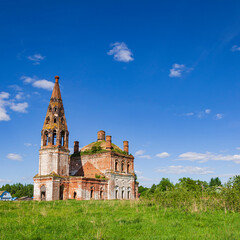 landscape of a destroyed Orthodox church