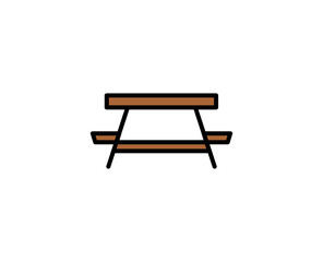 Table line icon. Vector symbol in trendy flat style on white background. Travel sing for design.