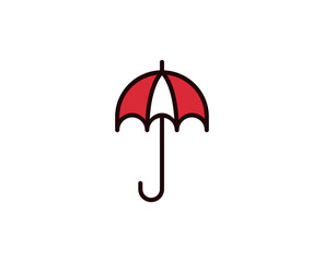 Umbrella line icon. Vector symbol in trendy flat style on white background. Travel sing for design.