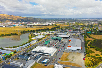 ニュージーランドのクライストチャーチをドローンで撮影した空撮写真 Aerial photo of Christchurch, New Zealand taken by drone.