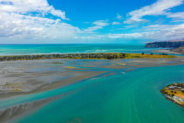 ニュージーランドのクライストチャーチをドローンで撮影した空撮写真 Aerial photo of Christchurch, New Zealand taken by drone.