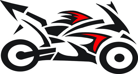 Sport motorcycle logo_black and red