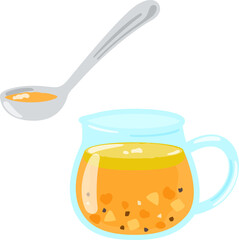 ガラスのピッチャーに入ったドレッシング